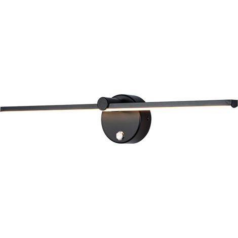 Aplique de pared LED negro ajustable para espejo de baño, cabezal giratorio de 300° con brazo giratorio para dormitorio. (1/5)