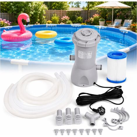 Pompe de Filtre de Piscine Hors Sol 1000 GPH Pompe de Filtre à Cartouche de Piscine pour Piscines à Cadre, Piscines Gonflables et à Parois Souples, Conception Compacte Facile à (1/5)
