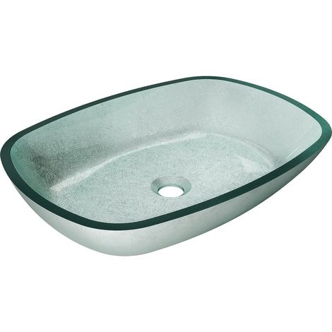 Mexen Araks Glaswaschbecken Aufsatzwaschbecken 54 x 39 cm, Silber - 24155411 (1/5)
