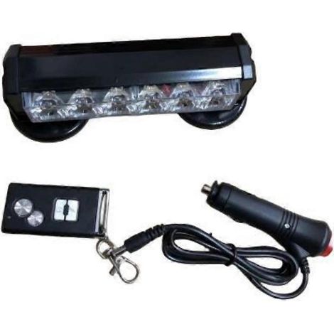 Lampe torche magnétique puissante pour voiture, 6 LED, feux de signalisation d'urgence pour coffre, couleurs : rouge et bleu, avec télécommande (1/4)