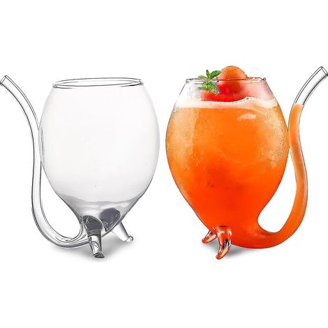 Verres à cocktail Port Sippers 360ml, lot de 2 grandes coupes à martini transparentes créatives pour vin vampire (1/4)