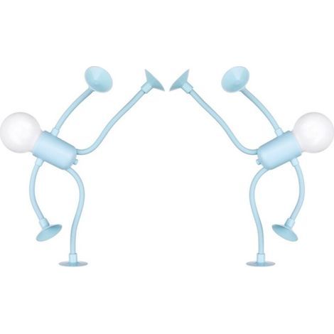 Set mit 2 lustigen, formveränderlichen Nachtlichtern, Mini-Glühbirnen-Nachtlichtern, faltbarer Schreibtischlampe mit Saugnapf, Deko zur Entspannung, DIY-Nachtlichter (blau) (1/5)