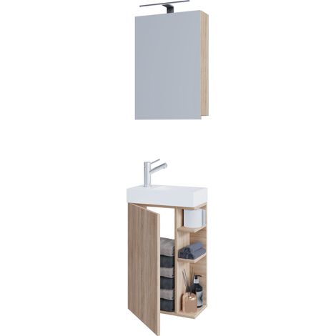2tlg lavabo baño Lumia gabinete espejo 129x40x22 - VCM