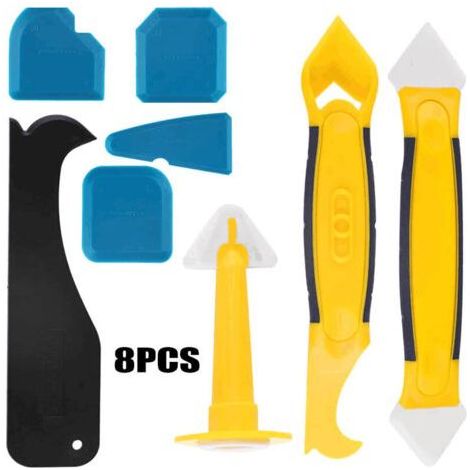 8 PCS Outils de Calfeutrage en Silicone Kit D'outils D'étanchéité, Lisseur Joint Silicone, Kit de Calfeutrage, Joint Silicone, Lisseur Silicone, Lisseur Join (1/5)