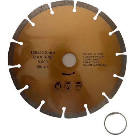DISCO DIAMANTATO TAGLIO MARMO CEMENTO MATTONI PIETRA SEGA CIRCOLARE Ø180mm 31628