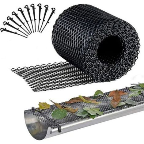 6-meter roll of stable gutter protection with 10 clips, gutter protection kit for house, carport