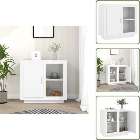 Sideboard Weiß 80x40x75 cm - Schreibtisch - Wohnzimmer - Regal - Sideboard Weiß - Möbel Online Kaufen (1/5)