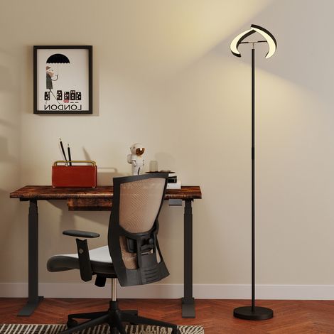 Lampada da terra RGB, lampada dimmerabile con opzioni di illuminazione multicolore, orientabile, nera