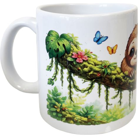 Mug en céramique paresseux nature 350 ml Illustration forêt (1/2)