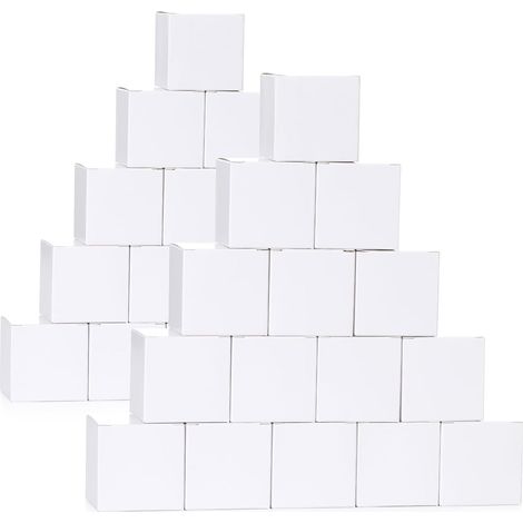 Set of 50 Small White Gift Boxes with Lids 2x2x2 in (1/5)