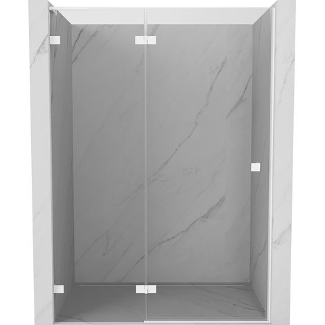Mexen Lunar L Duschdrehtür links 140 cm, transparent, weiß - 834L-140-000-20-00-L (1/5)