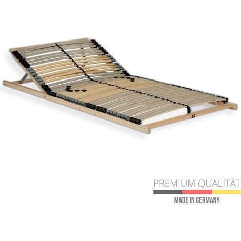 Lattenrost 80x200 cm – Verstellbares Kopfteil 42 Latten 7-Zonen, Hergestellt in Deutschland, Traglast 150kg, Birkenschichtholz Selbstmontage