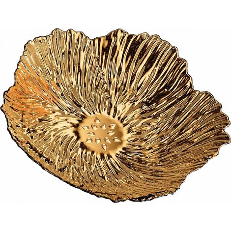 Assiette à fruits rayée pour animaux de compagnie, plateau en forme de pétale, grande assiette à pétales + or transparent, plastique, luxe léger (1/5)