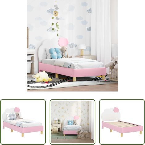 vidaXL Design bas - Cadre de lit pour tout-petit avec tête de lit Rose 70 x 140 cm (1/5)