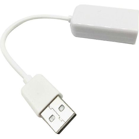 Adaptateur audio 3D virtuel 7.1 canaux USB 2.0 avec câble pour haut-parleur d'ordinateur portable (blanc)-M-White (1/3)