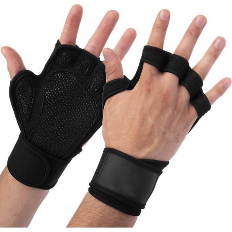 Gants d'entraînement ventilés avec poignets intégrés et rembourrage en silicone sur toute la paume (1/4)