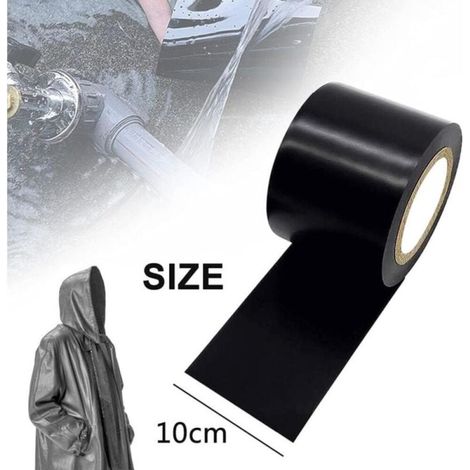 Ruban adhésif noir imperméable, 2 morceaux de ruban adhésif imperméable, ruban isolant en silicone auto-fusionnant et mastic qui colle et répare presque tout (1/3)