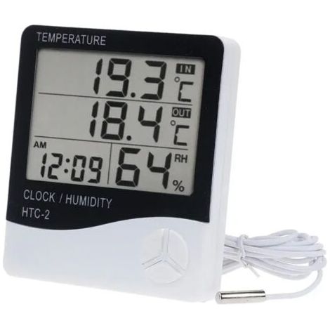thermomètre et hygromètre numérique LCD, Station météo électronique, testeur de température et d'humidité pour l'intérieur et l'extérieur