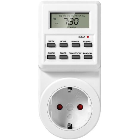 Programmateur Prise Electrique et Digitale, Prise Programmable à Cycle Alternatif et répétitif, Prise Minuteur Compte à Rebours, Prise Minuteur Programmable with LCD, Économiser Électricité (1/5)
