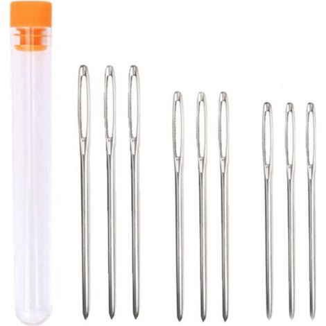 MSBD 9 Pcs Aiguille a Laine Aiguille à Coudre Grosse Aiguille Couture Cuir Aiguille a Tapisser Aiguilles à Bout Rond pour Passe Laine Point de Croix Canevas Tricoter Broderie (1/5)