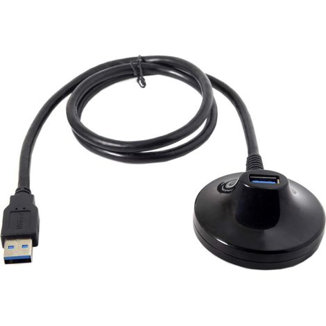 Câble d'extension USB 3.0 mâle vers femelle avec embase, câble d'extension USB avec embase, câble d'extension USB 3.0 avec embase, 1 mètre (1/5)