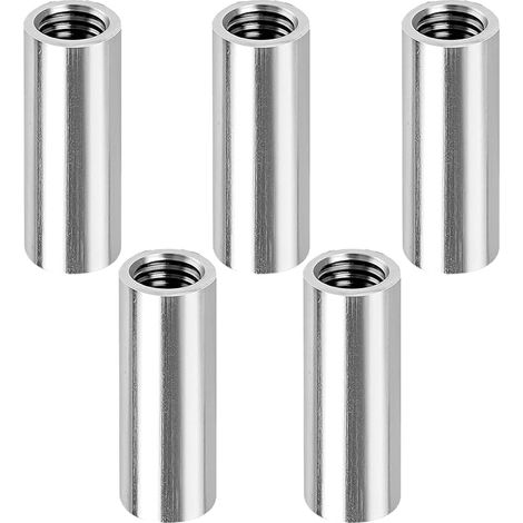 Lot de 5 manchons filetés M5, M5 x 30 mm, écrous de connexion en acier inoxydable 304, douilles filetées intérieures, pour fixation, soudage et montage (M5 x 8 x 30 mm) (1/5)