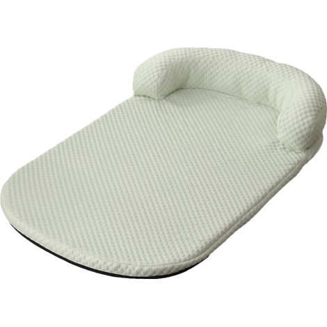 Cama para mascotas, tejido transpirable de seda helada, diseño antideslizante, verde, M-80x60cm-b (1/2)