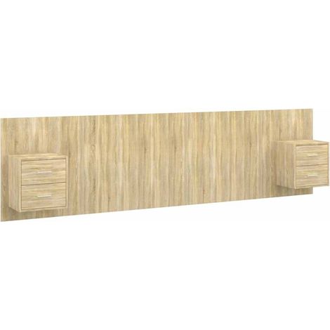 Maison Exclusive - Cabecero de cama con mesitas madera contrachap (1/5)