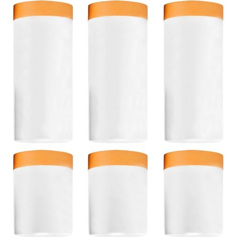 6 Rouleaux Rouleau Film de Masquage, Bache Protection Peinture Auto-Adhésif, Scotch de Masquage Transparent, pour la Peinture en Intérieur et Extérieur, Les Rénovations, Etc (1/5)