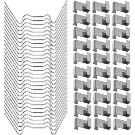 Clips De Vitrage Serre - Pinces W En Acier Inoxydable 304 90x40x1,5 Mm Et Clips Z 12x9 Mm - Pour Serres En Aluminium Et Polycarbonate - 100 Pièces (1/5)