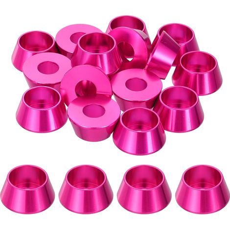 20 Pièces Rondelles à Tête Fraisée, Rondelles de Tasse M8 x 19.8 mm, Rondelle Fraisée, Rondelle Boulon En Aluminium Pour vis à tête, tige filetée, Accessoires, Rose fuchsia (1/5)