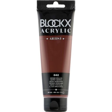 Peinture acrylique - Sienne brûlée - 842 - BLOCKX Artist - Qualité beaux-arts - Tube 120ml