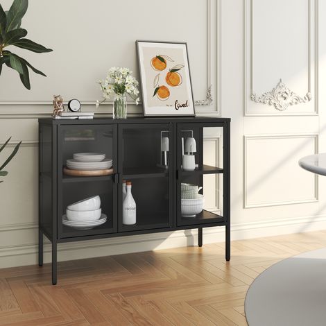 Vitrina Borshavisa con 3 puertas acero 80x100x35cm Transparente