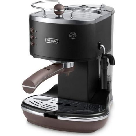 Delonghi – Cafetière expresso 15 bars – Icona Vintage – Porte filtre crema pour café moulu et dosettes ESE – Noir - ecov311bk