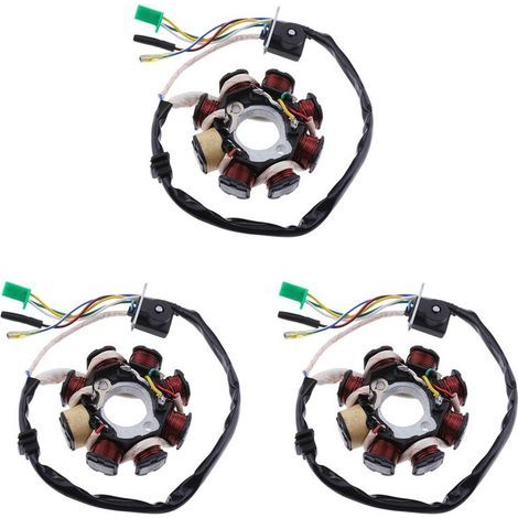 Convient pour 3 bobines de générateur de stator de magnéto de moteur GY6 157QMJ, convient aux moteurs GY6 de 125 cm3 et 150 cm3, accessoires pour scooters et quads. (1/5)