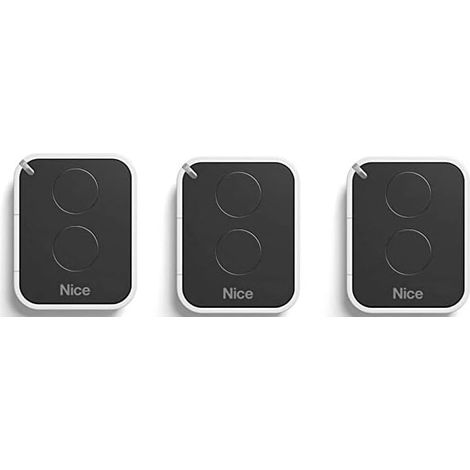Lot de 3 Télécommandes Nice Era ON2E ON2 – Émetteur Portail et Porte de Garage – 2 Canaux, Fréquence 433,92 MHz, Noir/Blanc – Compatible Motorisation Nice (1/3)