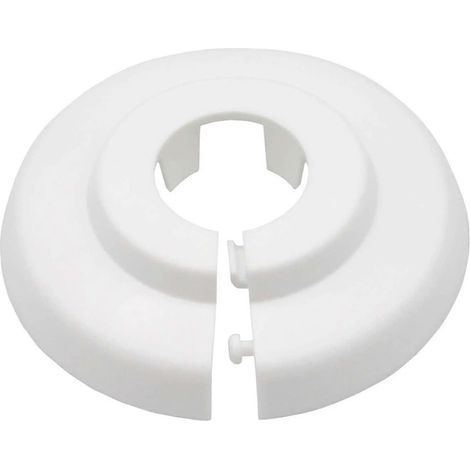 Lot de 10 rosaces simples pour tubes de radiateur, cache-tuyau de chauffage, rosace, anneau, 21 mm, polypropylène blanc (21 mm) (1/5)