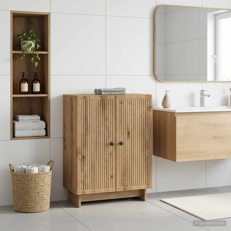 vidaXL Mobiletto da Bagno EDE Rovere Artigianale 59,5 x 31 x 80