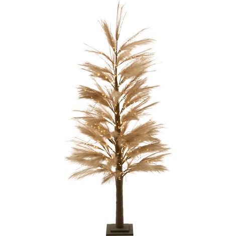 Árbol de Navidad artificial con luces LED 190 cm para exterior e interior moderno beige Hauganes