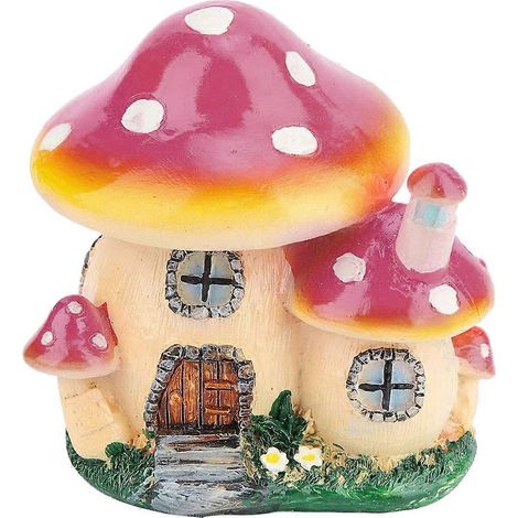 Statue miniature, statue de maison de fée en résine pour jardin féerique, violette -- (1/5)