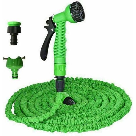 VURAHOME - Tuyau d'arrosage extensible, 15 m, avec 8 fonctions, buse de pulvérisation et deux raccords différents (1/4)