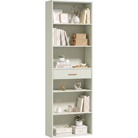 Bookcase, Narrow Tall, 60 x 24 x 182 cm, Light Green (1/5)