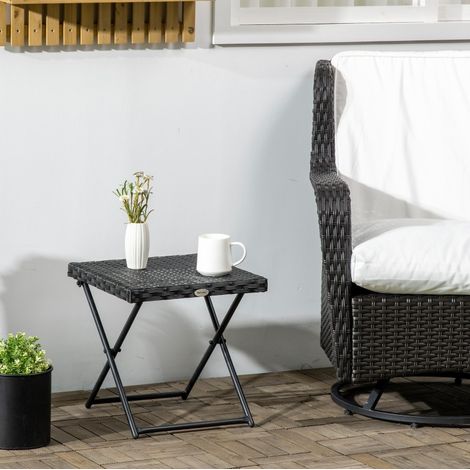 Tisch Balkontisch klappbar 40x40x40 Stahl Schwarz OKMYHOME (1/3)