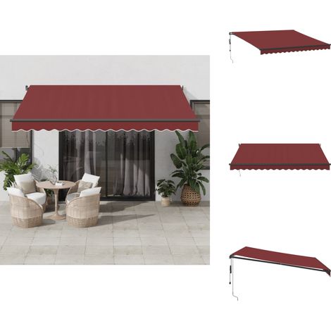 Auvent rétractable automatique bordeaux 400x300 cm - Auvent Retractable - Stores Exterieurs - Parasol - Protection Solaire - Terrace (1/5)