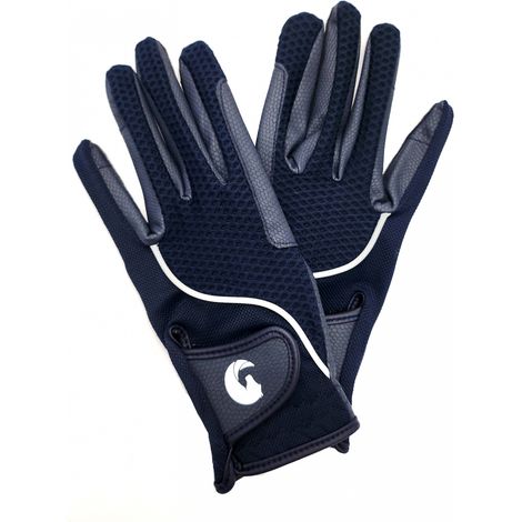 Coco Equestrian Blue (XL) Breathable 3D Mesh Synthetic Leather Horse Riding Gloves (1/5)