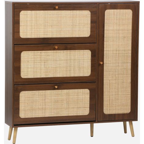 Mueble para zapatos de caña con 3 cajones (1/5)
