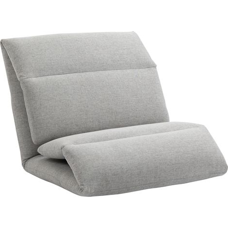 fauteuil sol - matelas d'appoint, effet lin, tissu respirant, gris clair (1/5)