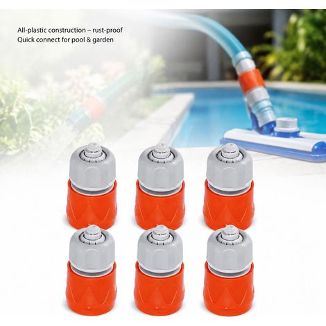 Connecteur de tuyau - 6 pièces - Plastique durable anti-acide - Raccord rapide étanche pour piscine et jardin (1/5)