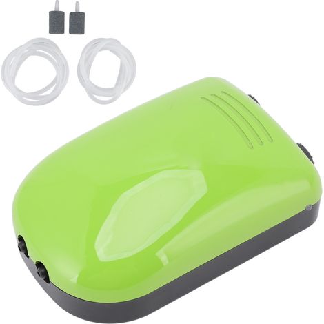 Pompe à oxygène silencieuse et rechargeable pour aquarium, mini pompe à bulles d'air rechargeable avec 2 sorties, idéale pour la pêche et la maison. (1/5)