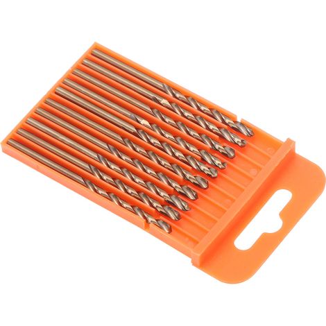 Jeu de 10 forets hélicoïdaux en acier rapide à queue droite pour le poinçonnage manuel, 3,2 mm (1/5)